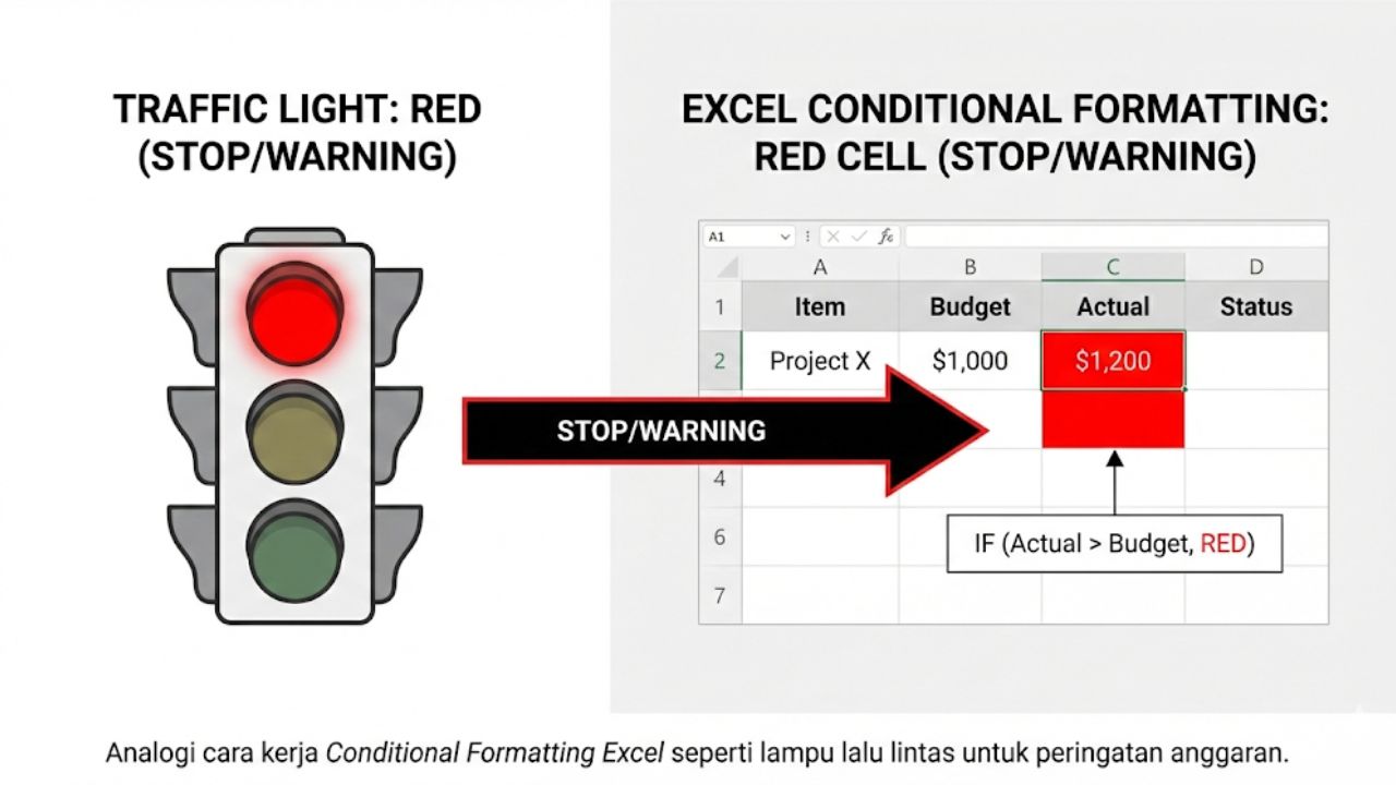 Cara Conditional Formatting Excel Bikin Sel Merah Saat Over Budget!