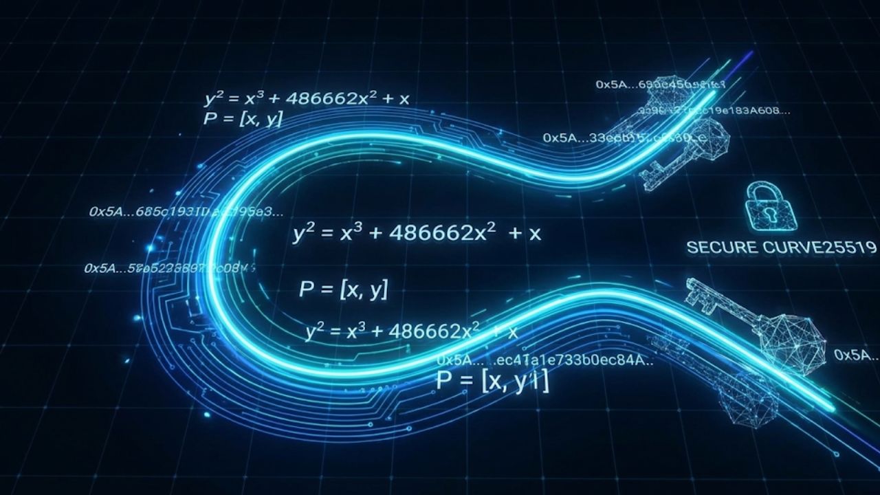 Cara Kerja Enkripsi WhatsApp Visualisasi kurva eliptik Curve25519 yang menjadi dasar algoritma enkripsi WhatsApp.