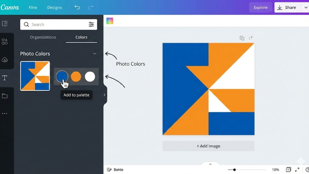 Rahasia Bikin Brand Kit di Canva Gratis Trik menggunakan fitur Photo Colors di Canva untuk mengekstrak palet warna brand secara otomatis dari gambar.