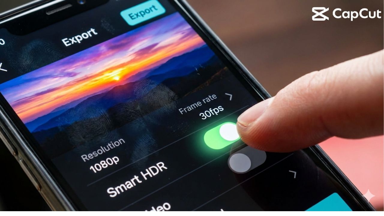 Setting Kualitas Video CapCut 2026 cara mematikan fitur Smart HDR di CapCut agar warna video tidak pucat saat diupload.
