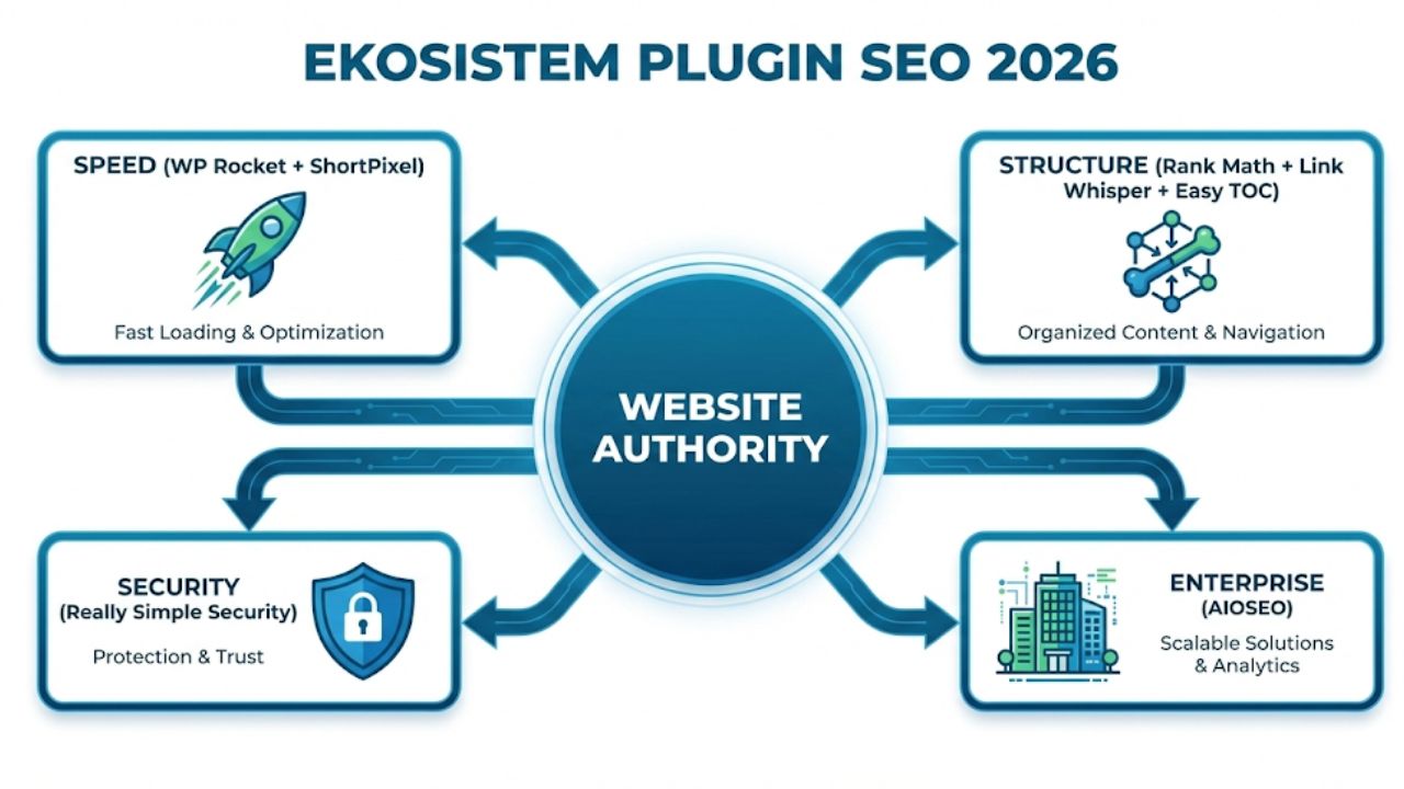 7 Plugin SEO WordPress Yang Wajib Di Instal strategi integrasi 7 plugin SEO untuk performa website maksimal.